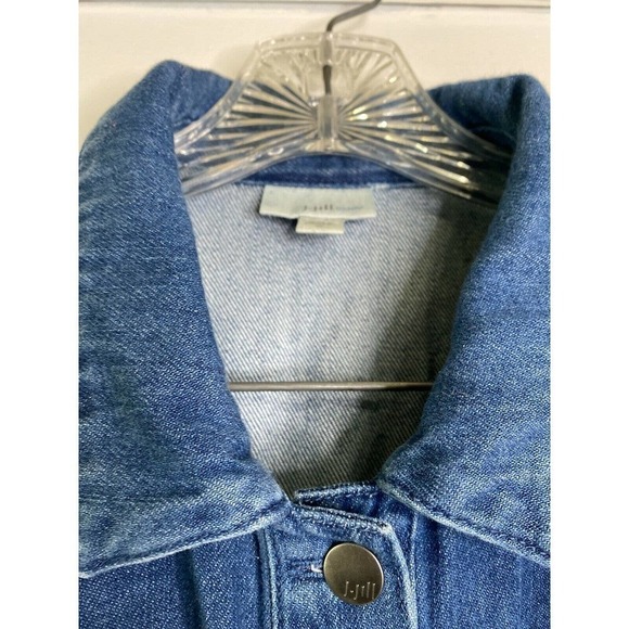 J.jill DENIM size XL long sleeve button up jacket pockets 100% cotton - Picture 4 of 9